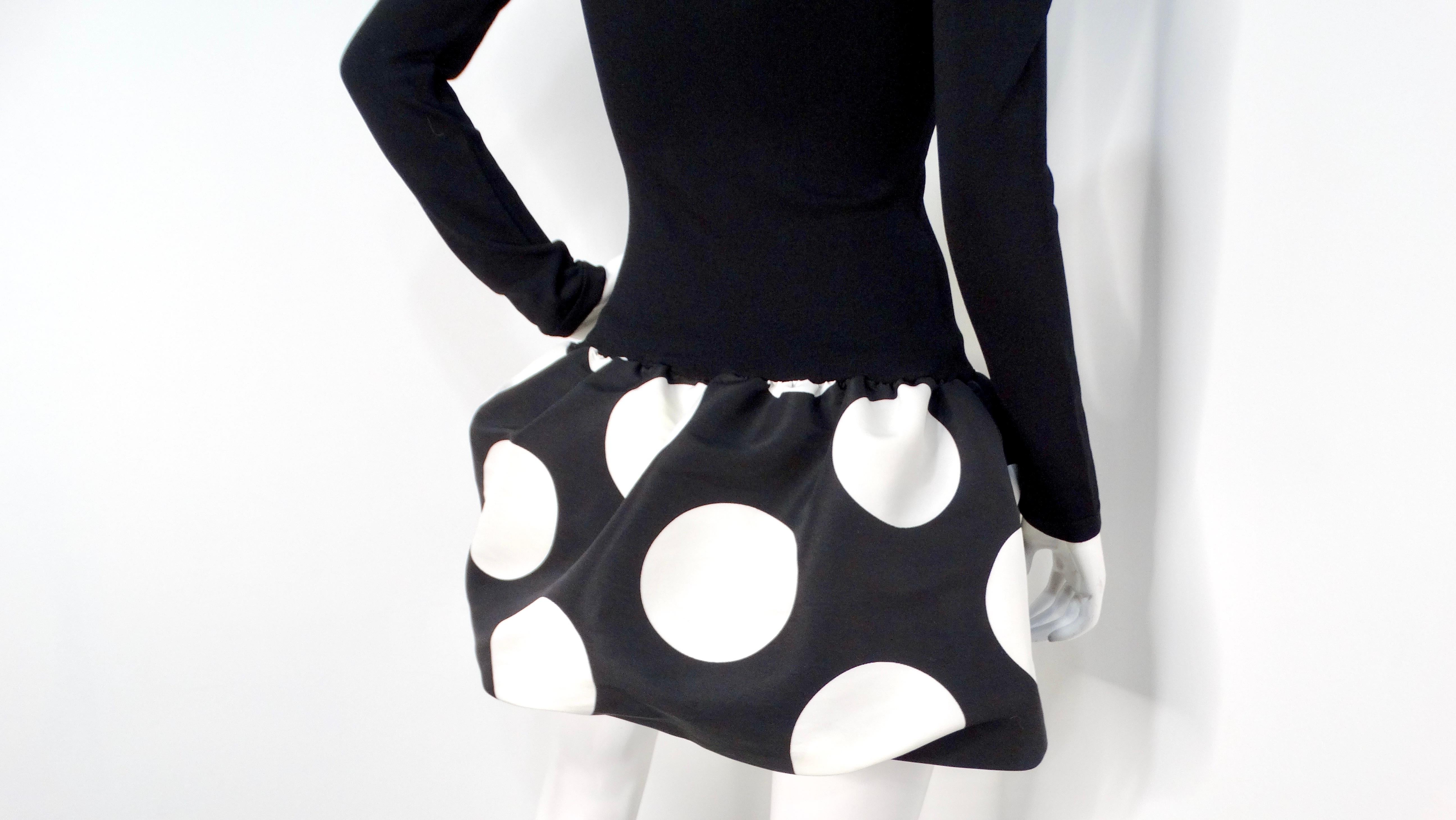 Moschino Black & White Polka Dot Bubble Skirt Long-sleeve dress 2