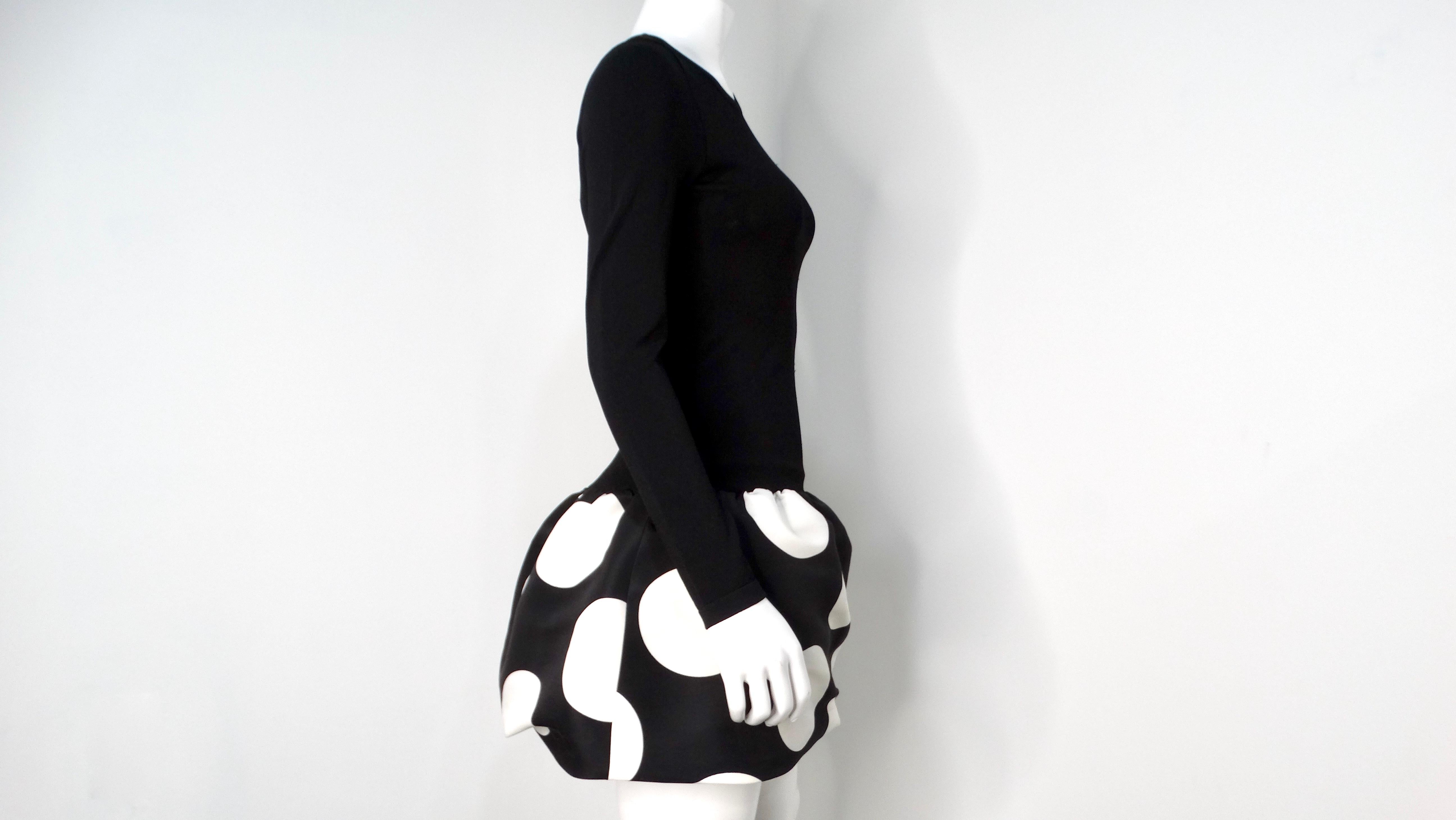 Moschino Black & White Polka Dot Bubble Skirt Long-sleeve dress 3