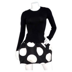 Moschino Black & White Polka Dot Bubble Skirt Long-sleeve dress