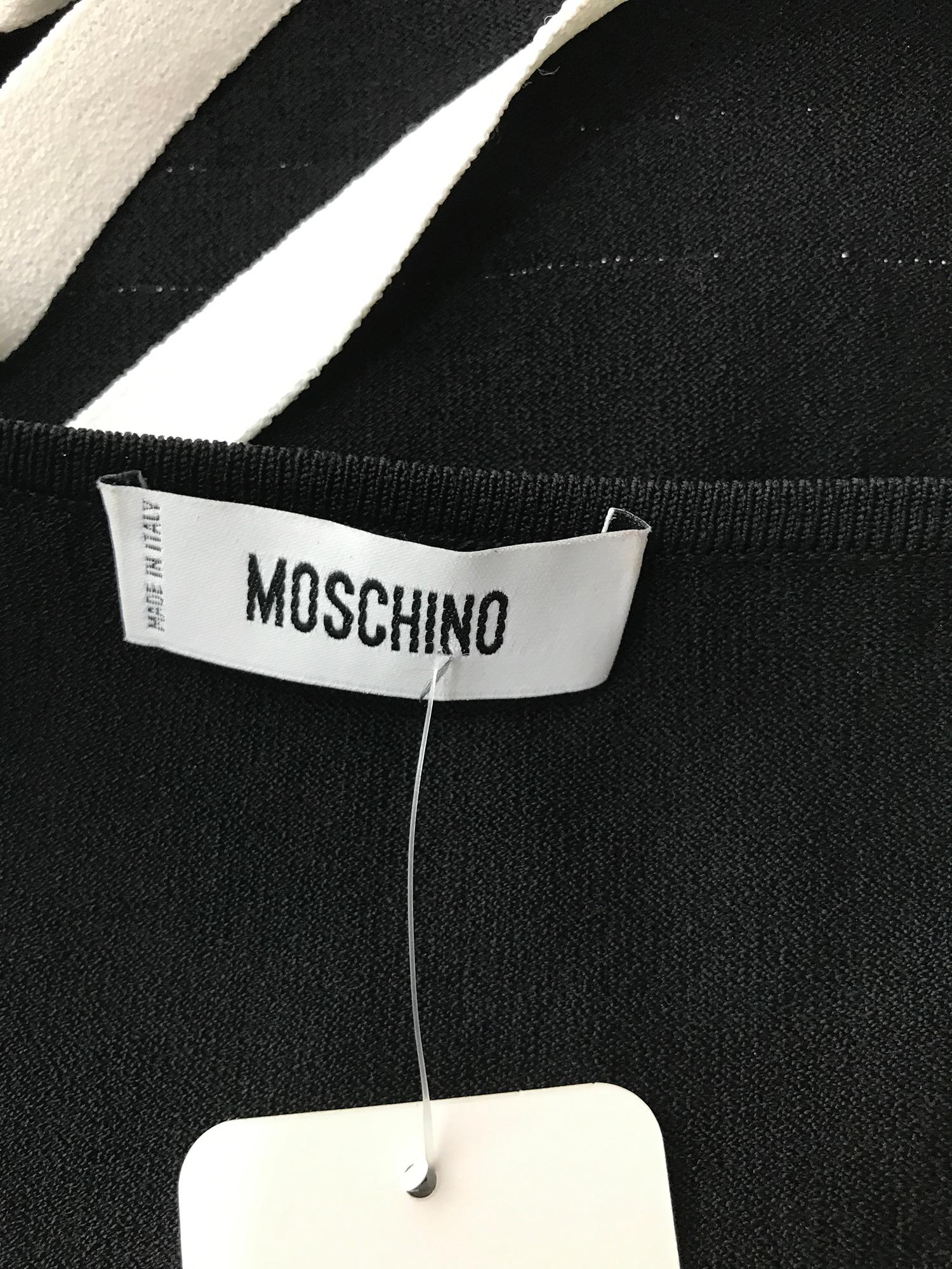 Moschino Black & White Stripe Knit Bare Back Top 6