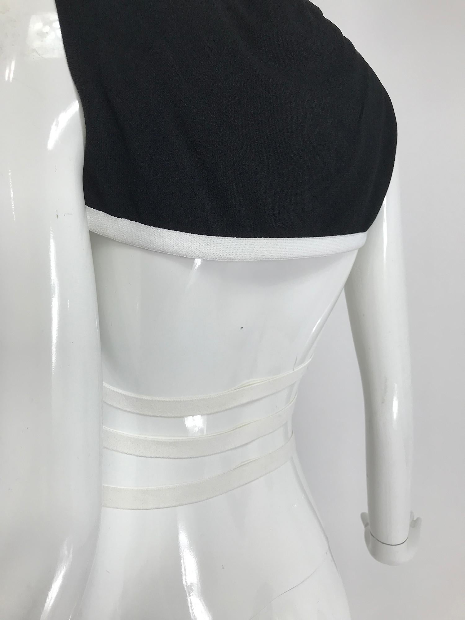 Moschino Black & White Stripe Knit Bare Back Top 2