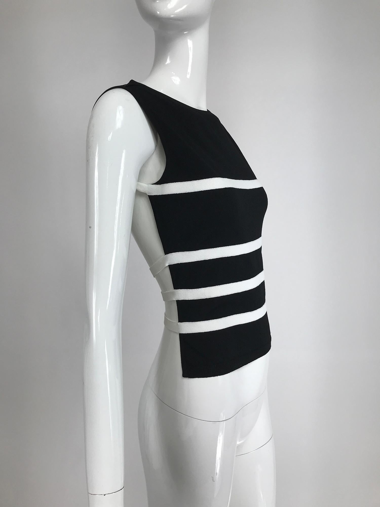 Moschino Black & White Stripe Knit Bare Back Top 5