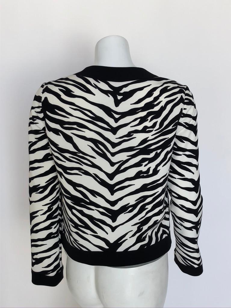Women's MOSCHINO Black & white tiger print cardigan jacket For Sale