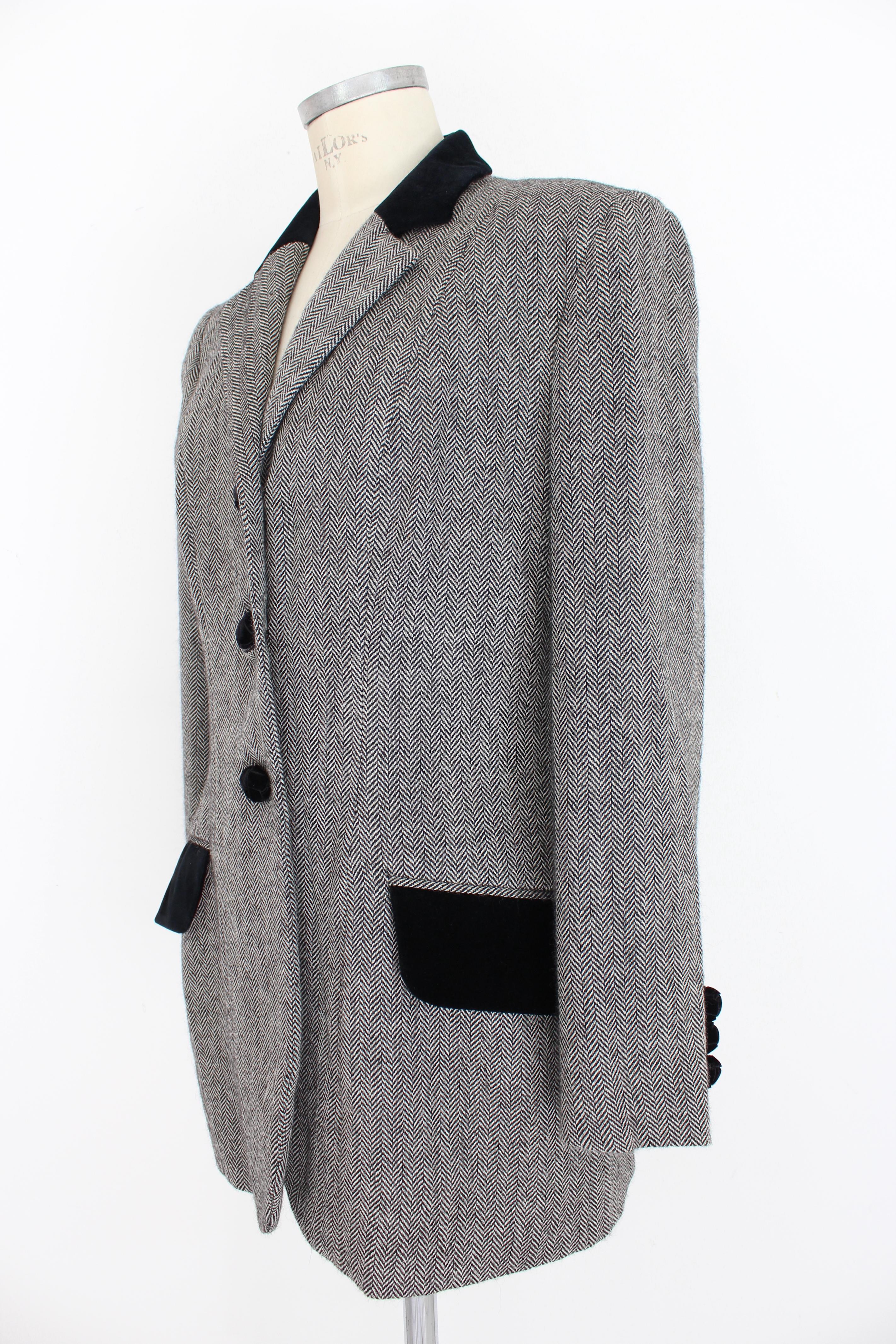 Women's Moschino Black White Wool Tweed Jacket