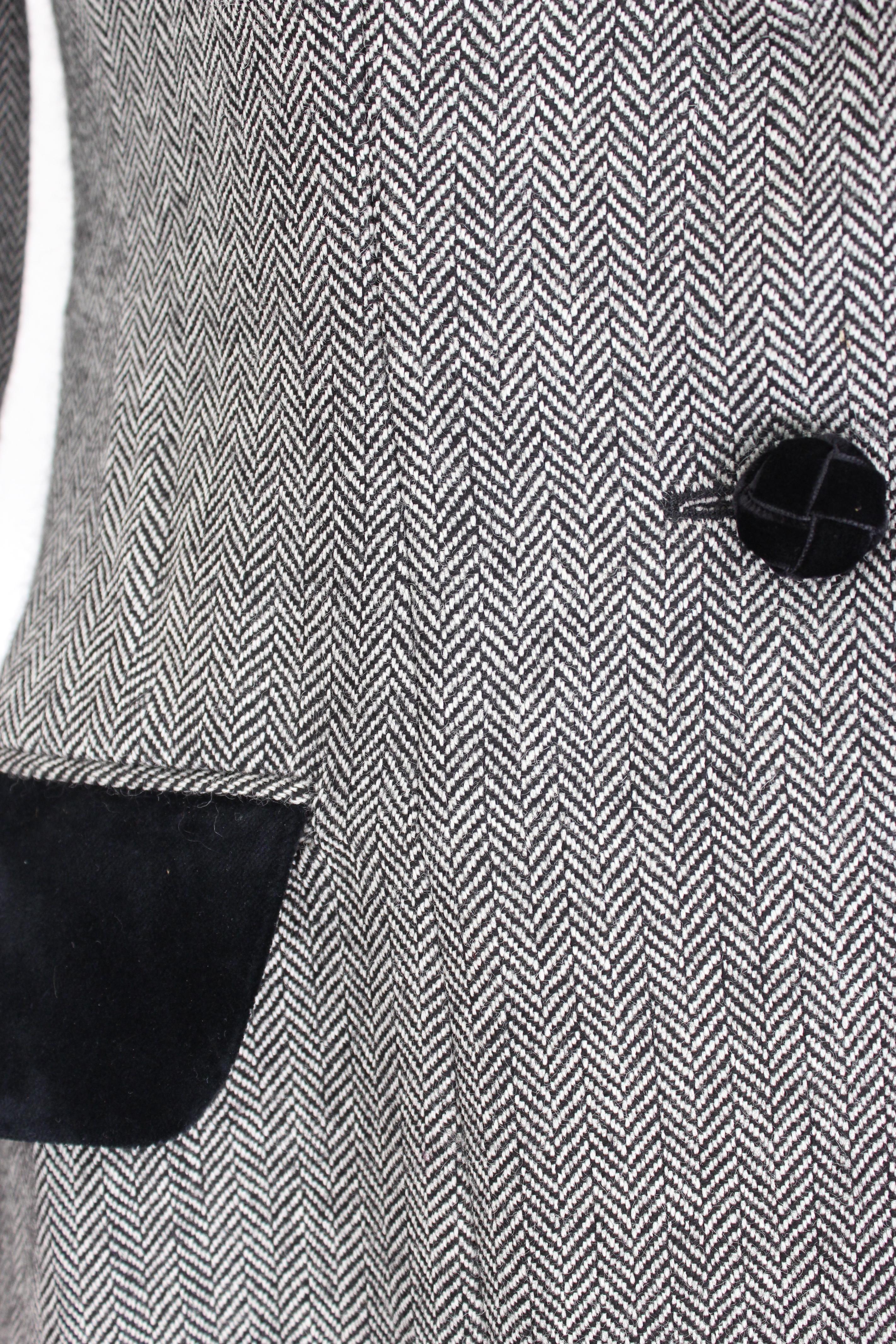 Moschino Black White Wool Tweed Jacket 2