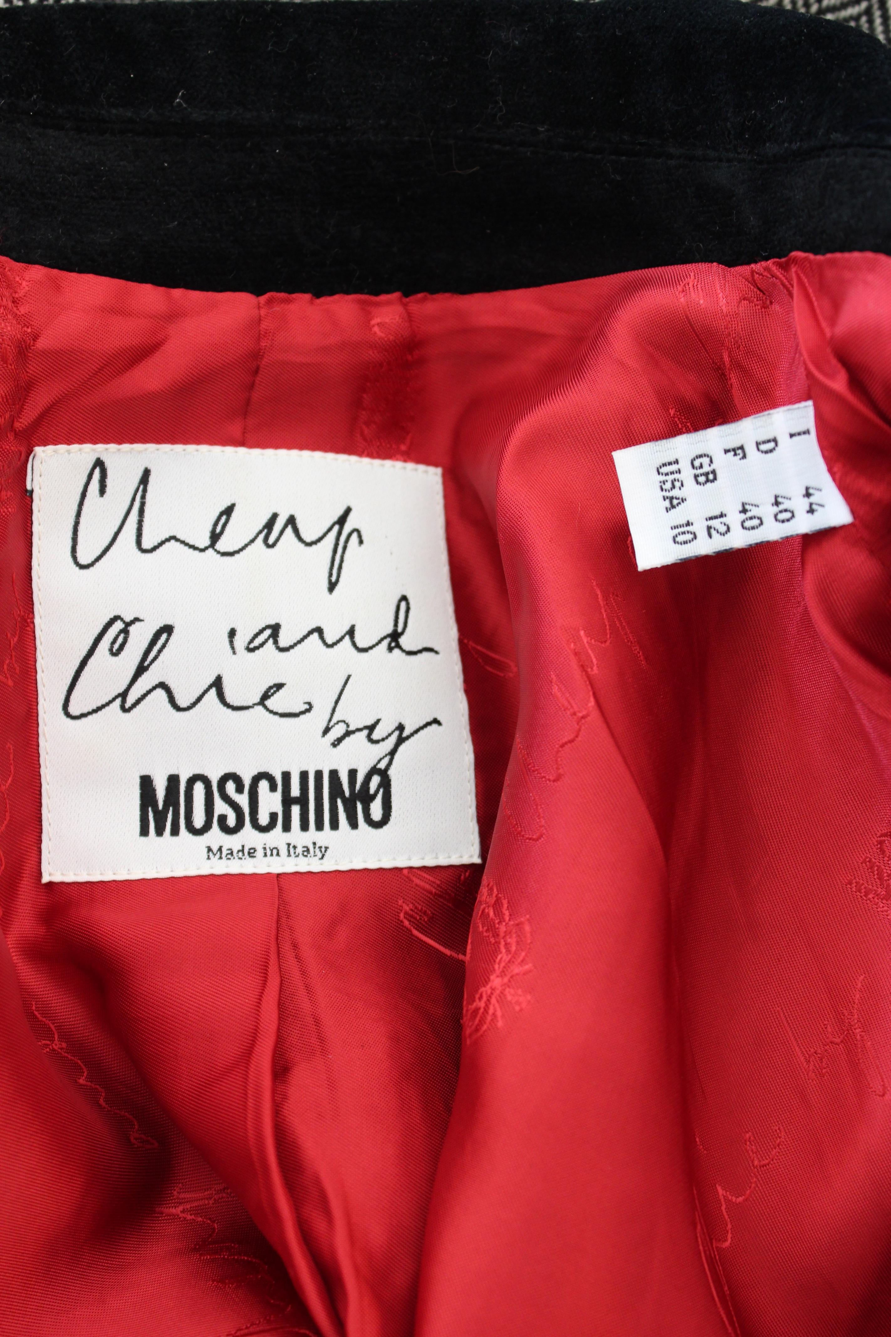 Moschino Black White Wool Tweed Jacket 4