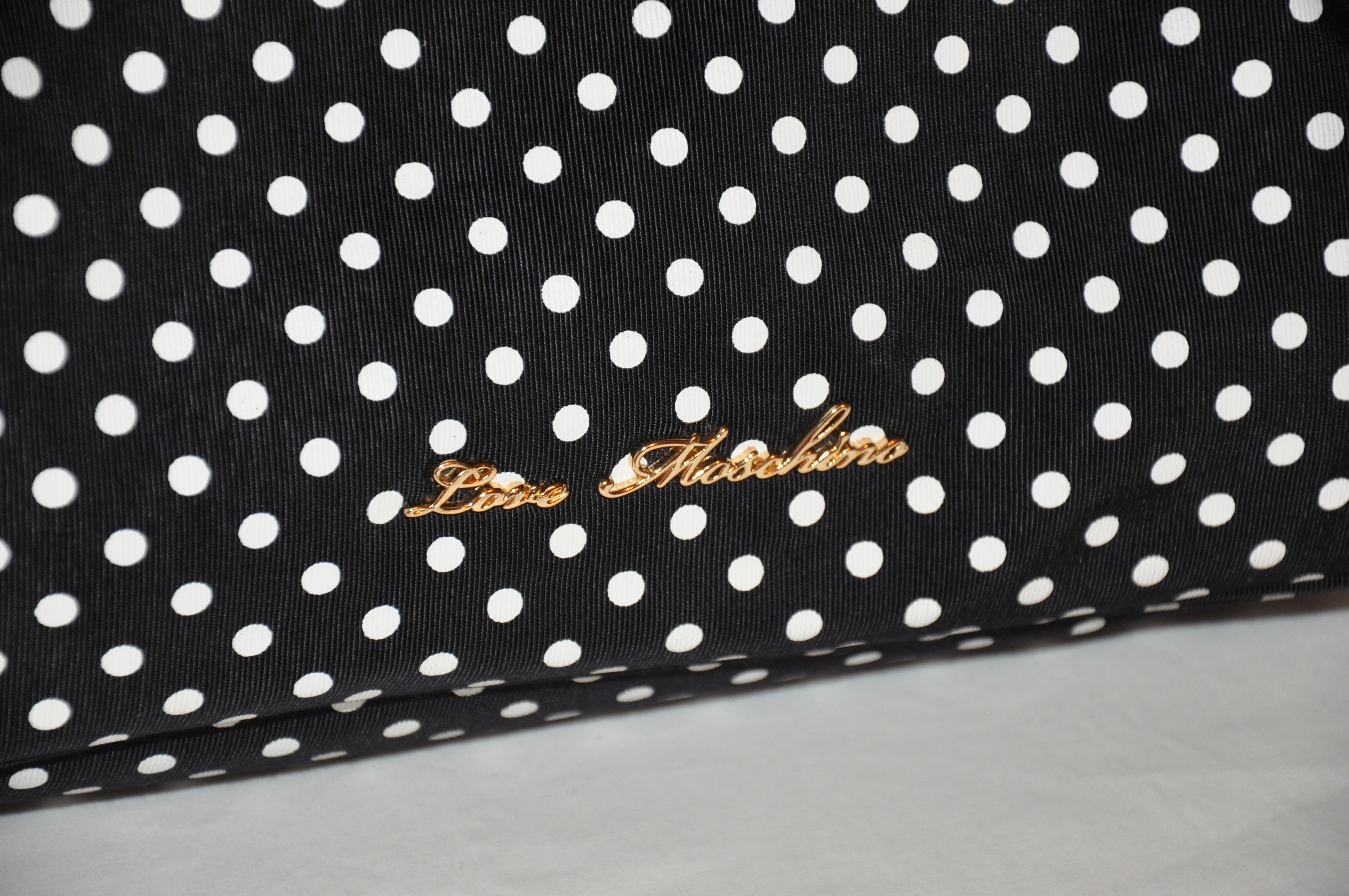 black and white polka dot handbag