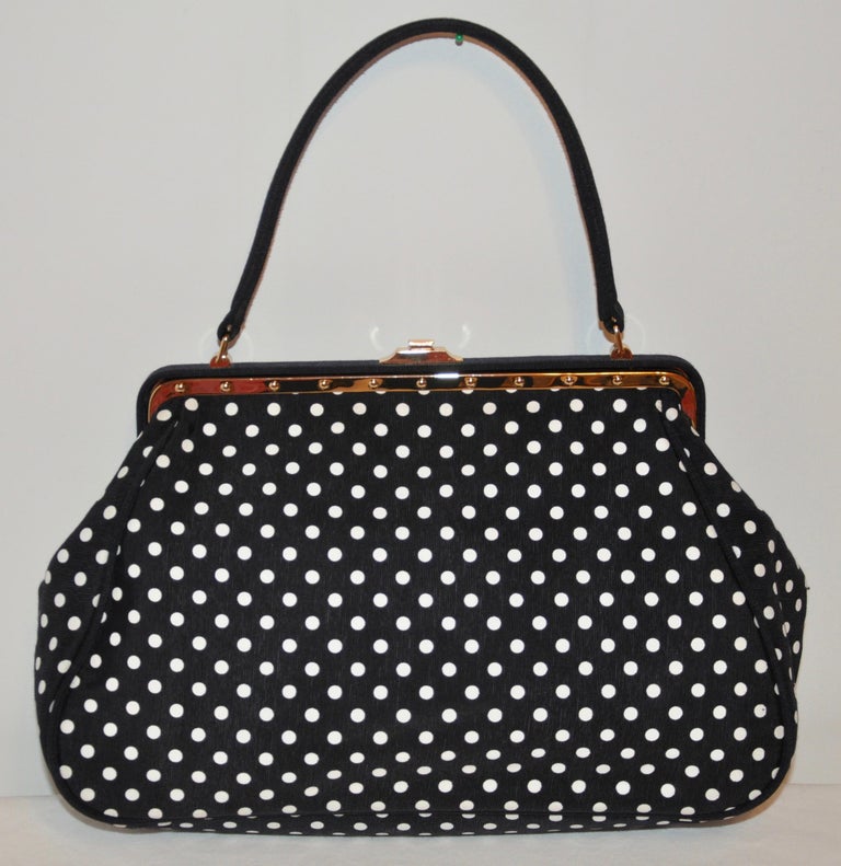 2010s Louis Vuitton Patent Leather Yellow And Black Polka Dots Bag