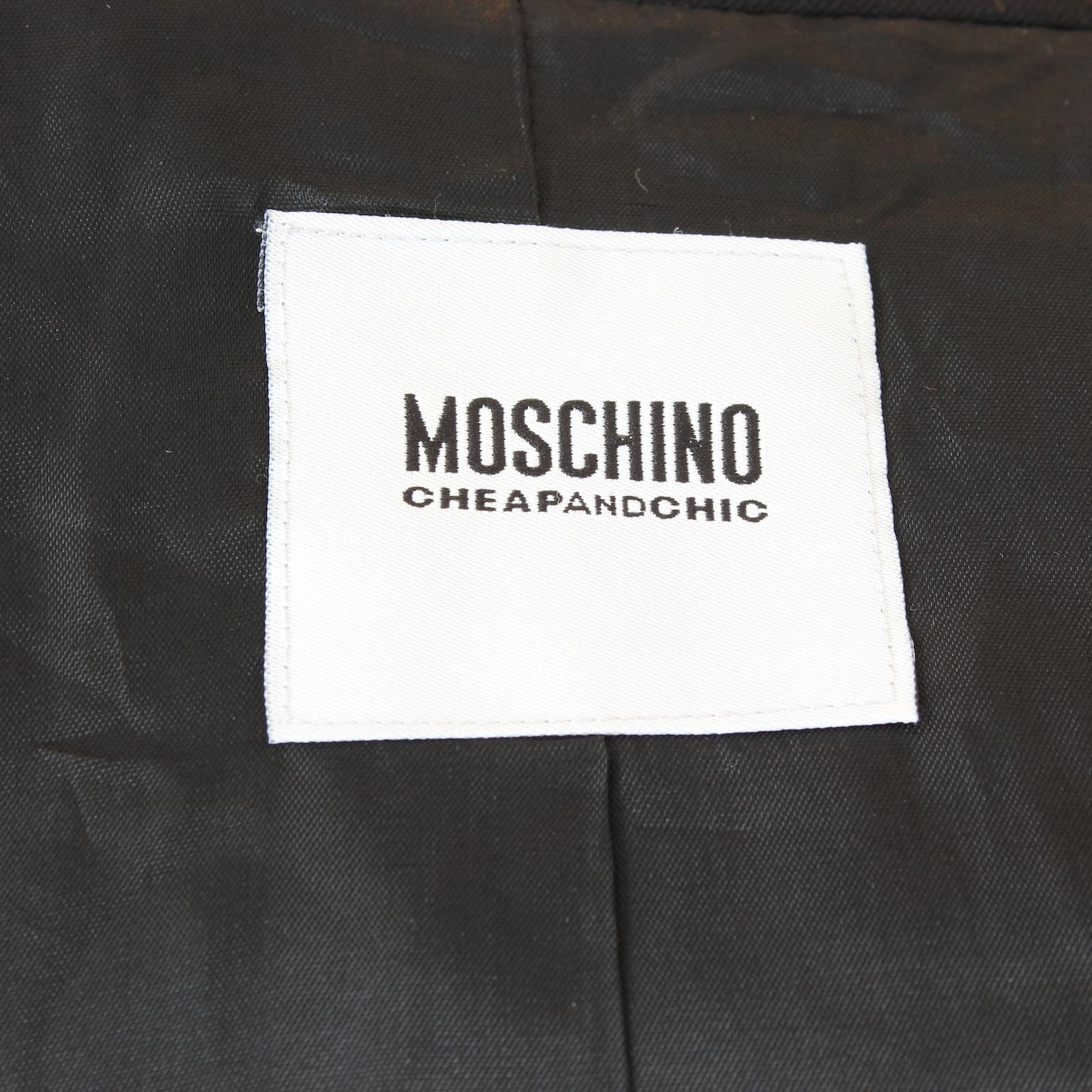 Moschino Black Wool Button Reverse Evening Blazer 90s For Sale 3