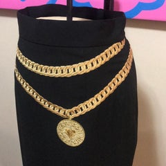 Moschino Black Wool Chain Cartoon Couture Skirt