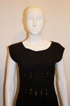 Moschino Black Wool Cocktail Dress with Sequin Detail