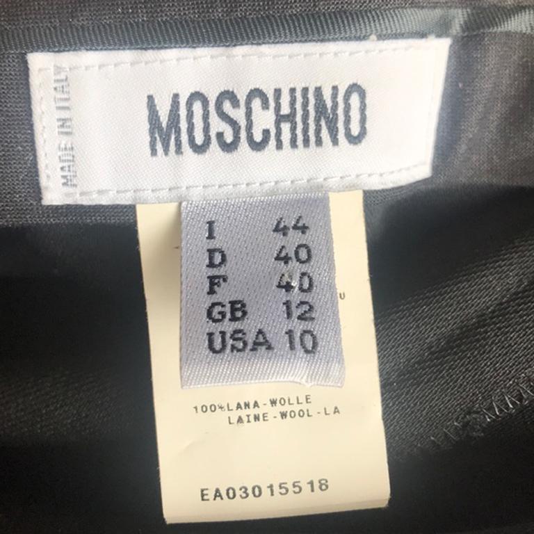 Moschino Black Wool Knee Length Pants For Sale 3