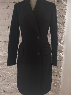 Moschino black wool long coat
