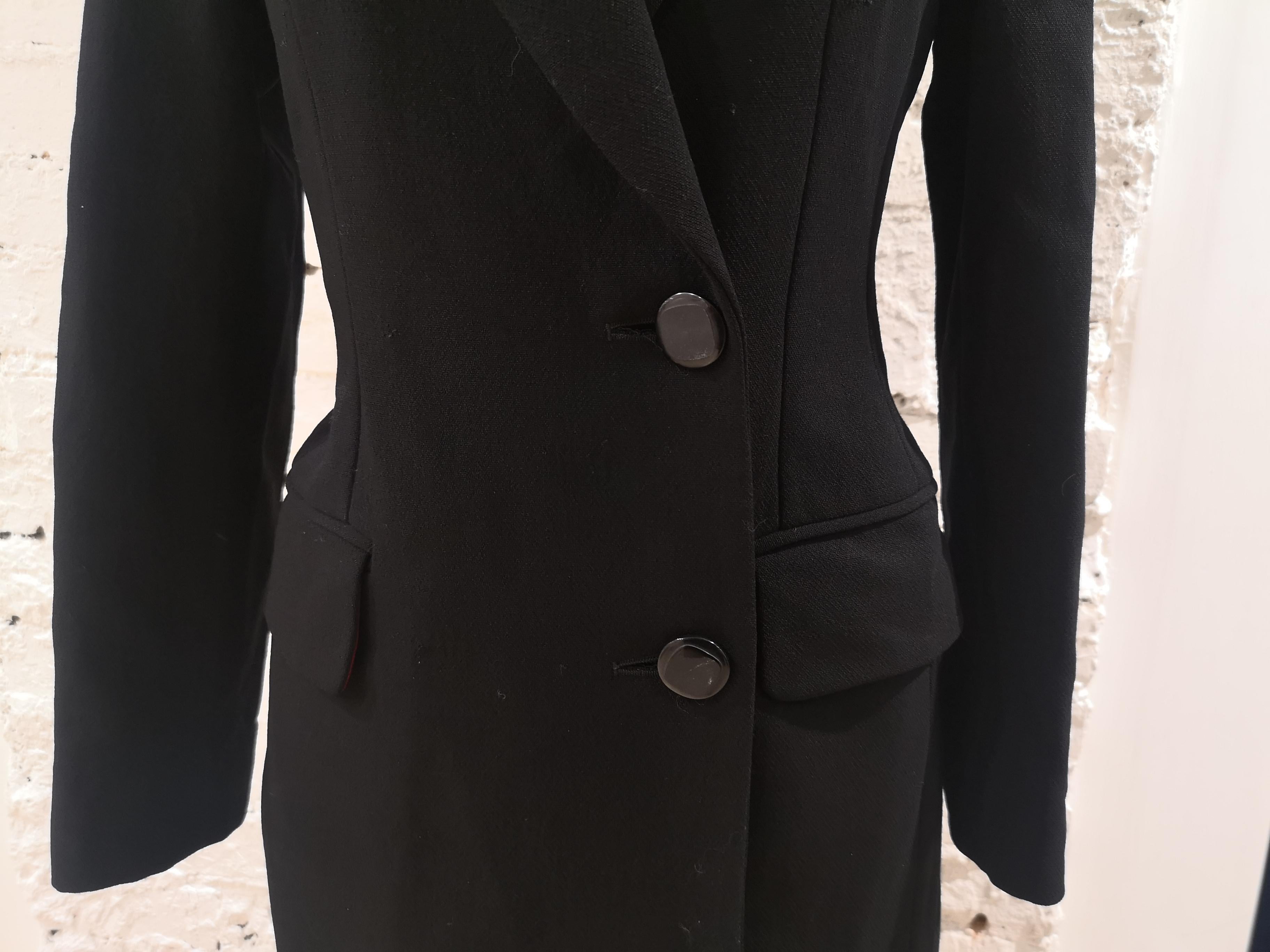 Moschino Langer Mantel aus schwarzer Wolle im Zustand „Hervorragend“ im Angebot in Capri, IT