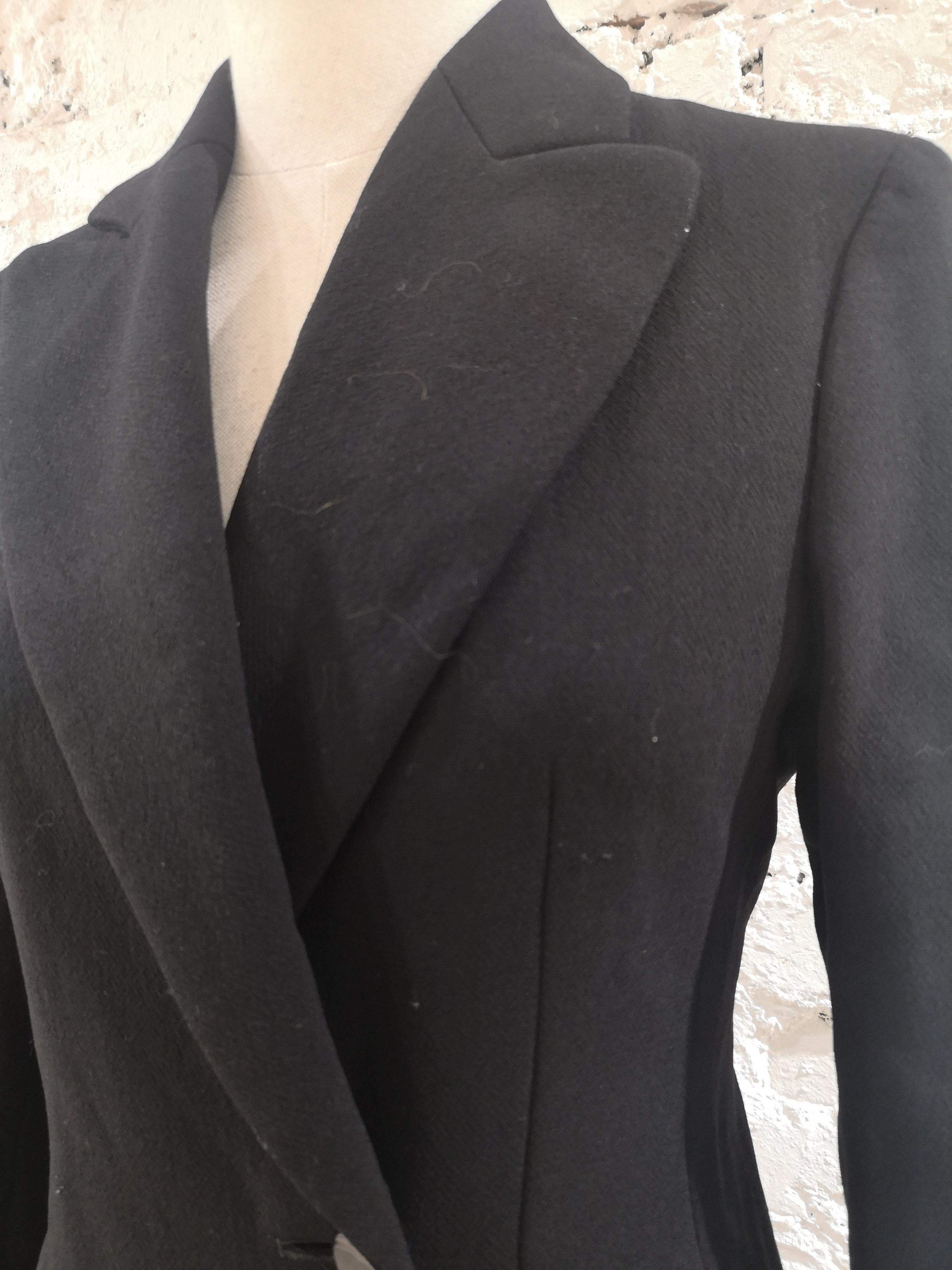 Moschino Langer Mantel aus schwarzer Wolle im Angebot 1