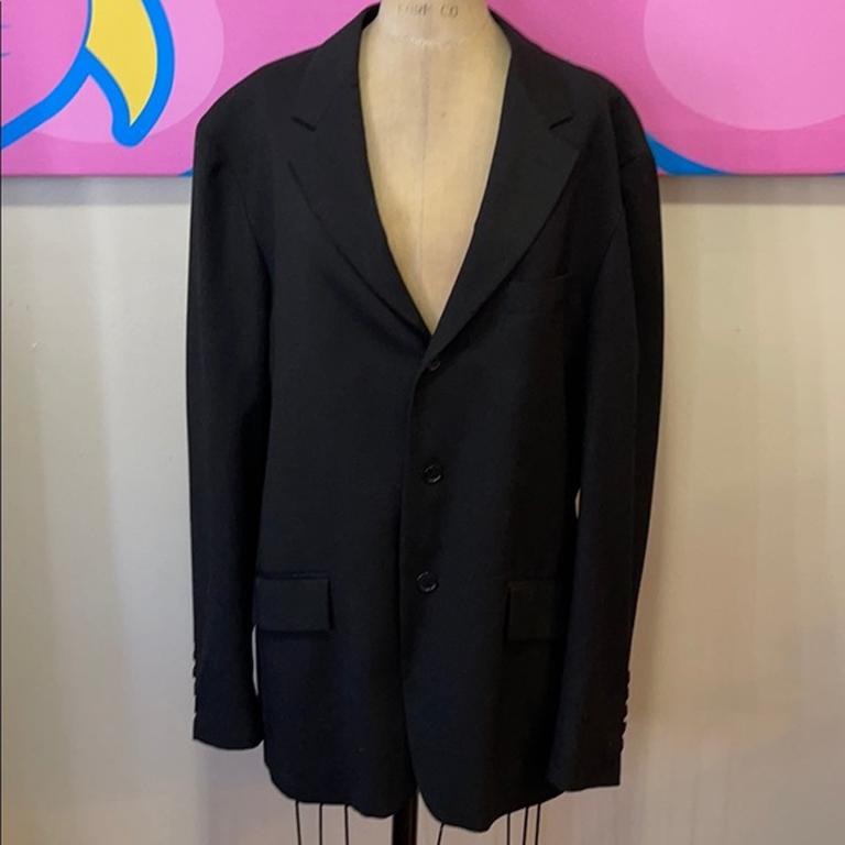 Moschino Black Wool This Many Is Not A Toy Blazer For Sale 1