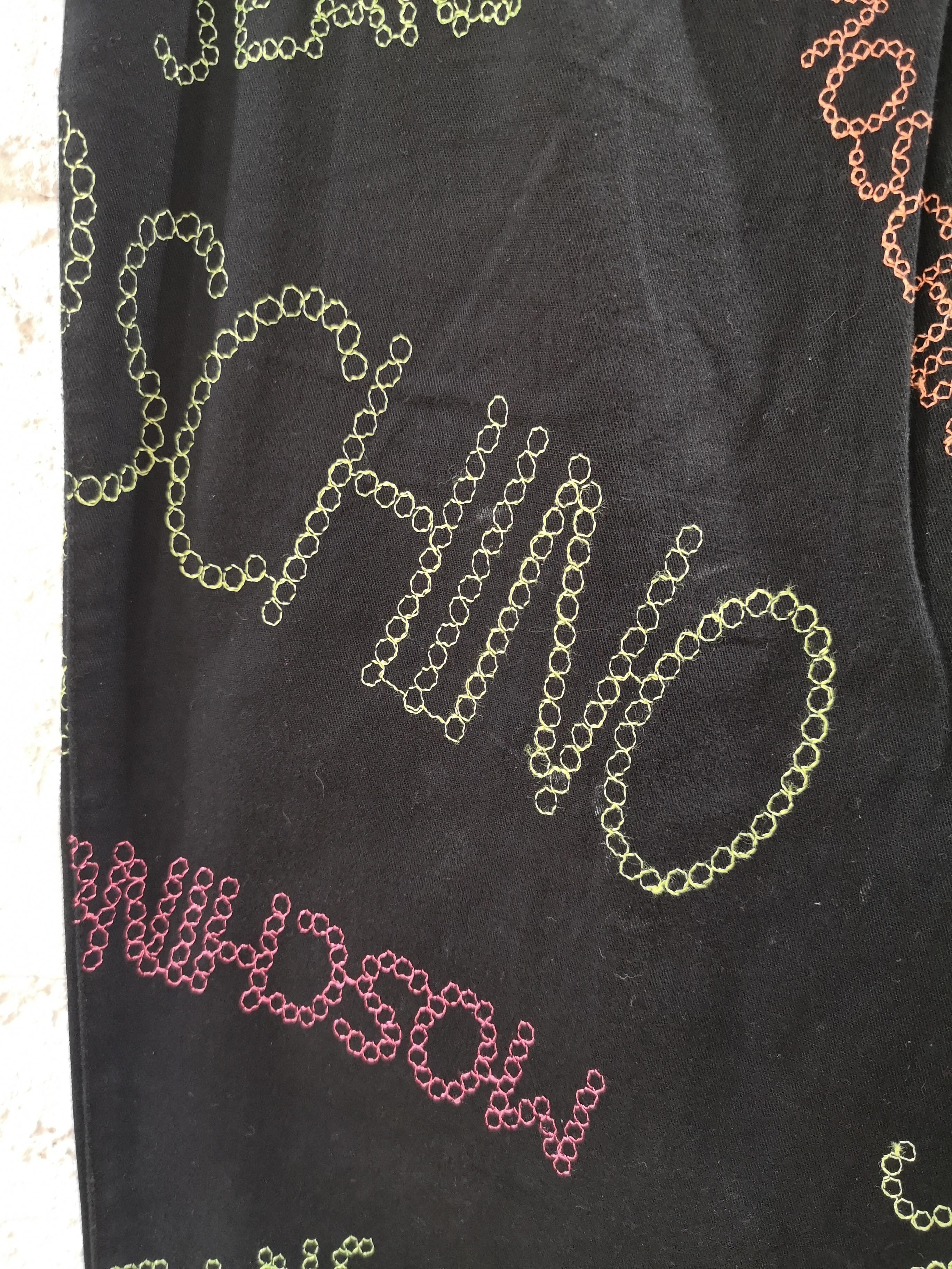 Moschino black written pants  For Sale 1