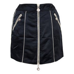 Moschino Black Zip Decorated Short Bib Skirt Rocker 1990s