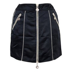 Moschino Black Zip Decorated Short Bib Skirt Rocker 1990s 