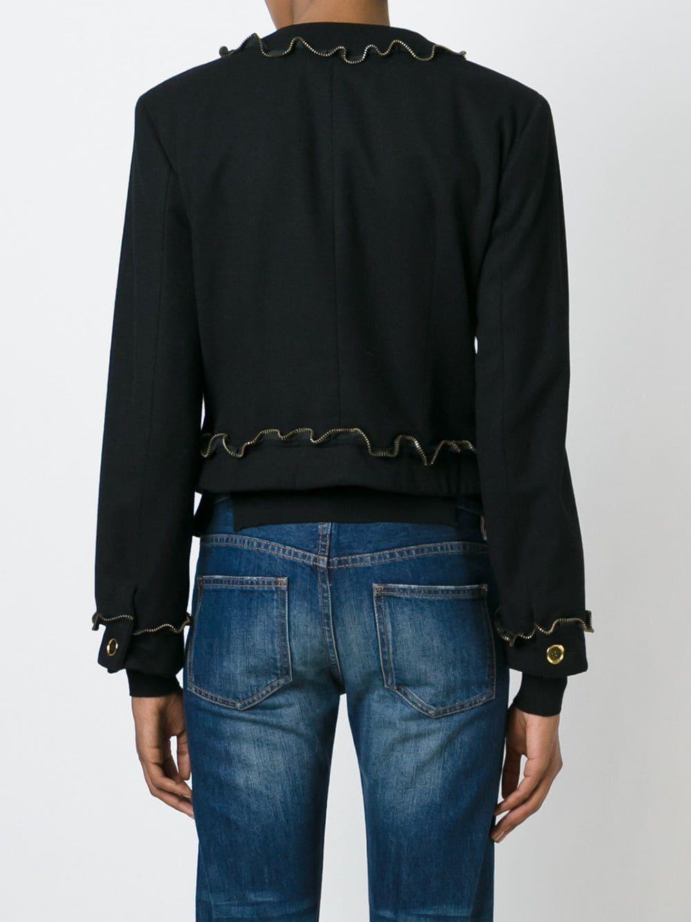 Moschino Black Zipper Detail Vintage Jacket, 1990. 1
