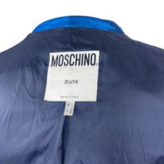 Moschino Blazer Blue Satin Square Jacket