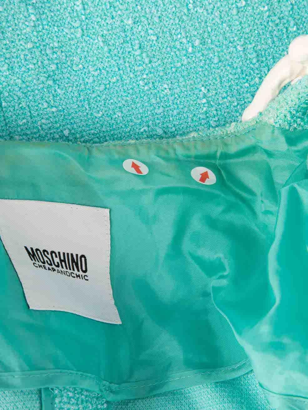 Moschino Blue Chain Accent Jacket Size XL For Sale 2