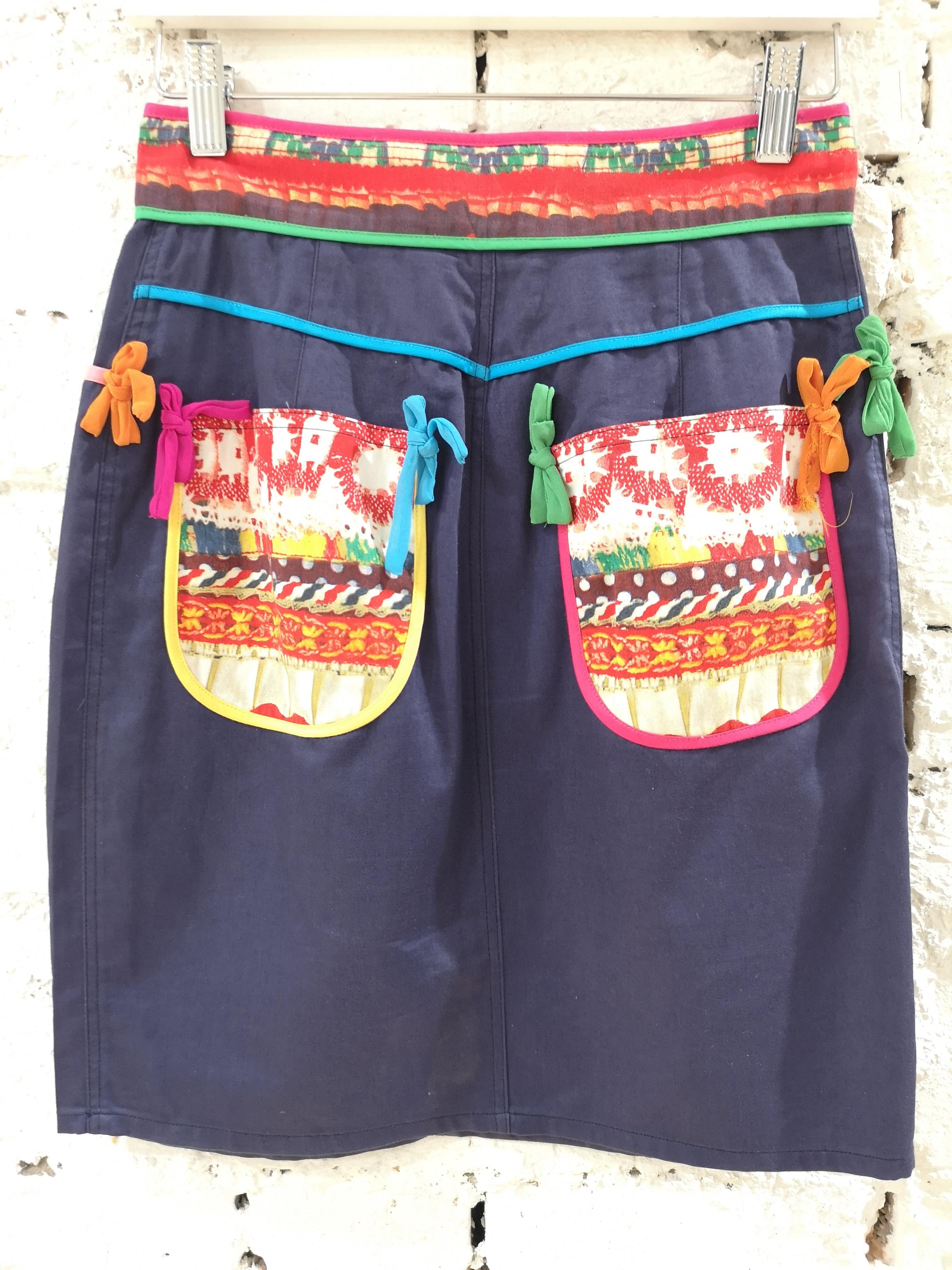 Moschino blue cotton skirt In Good Condition For Sale In Capri, IT