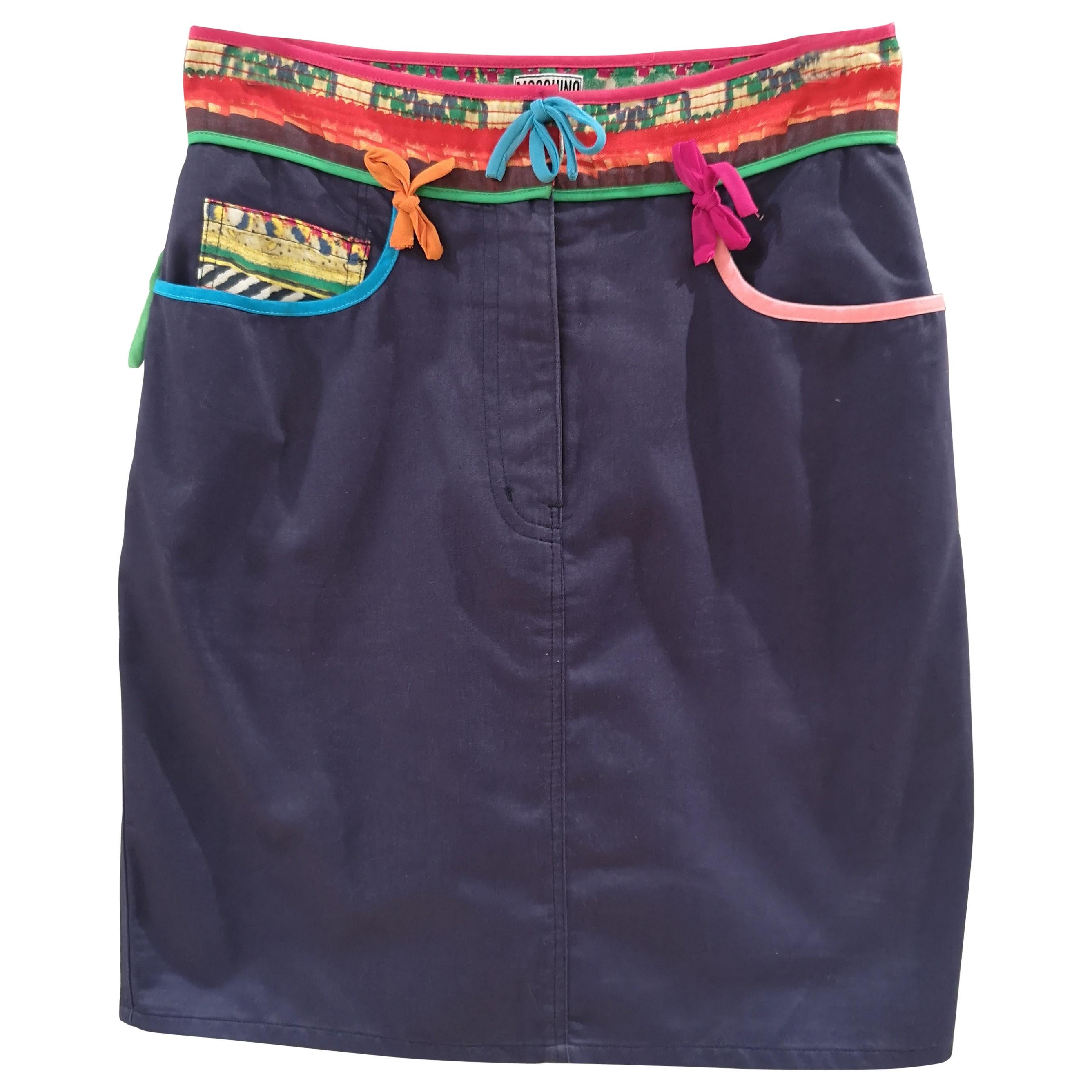 Moschino blue cotton skirt For Sale