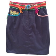 Vintage Moschino blue cotton skirt