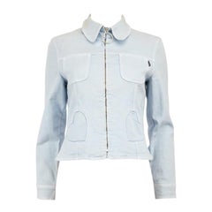 Moschino Blue Denim Heart Detail Jacket Size L