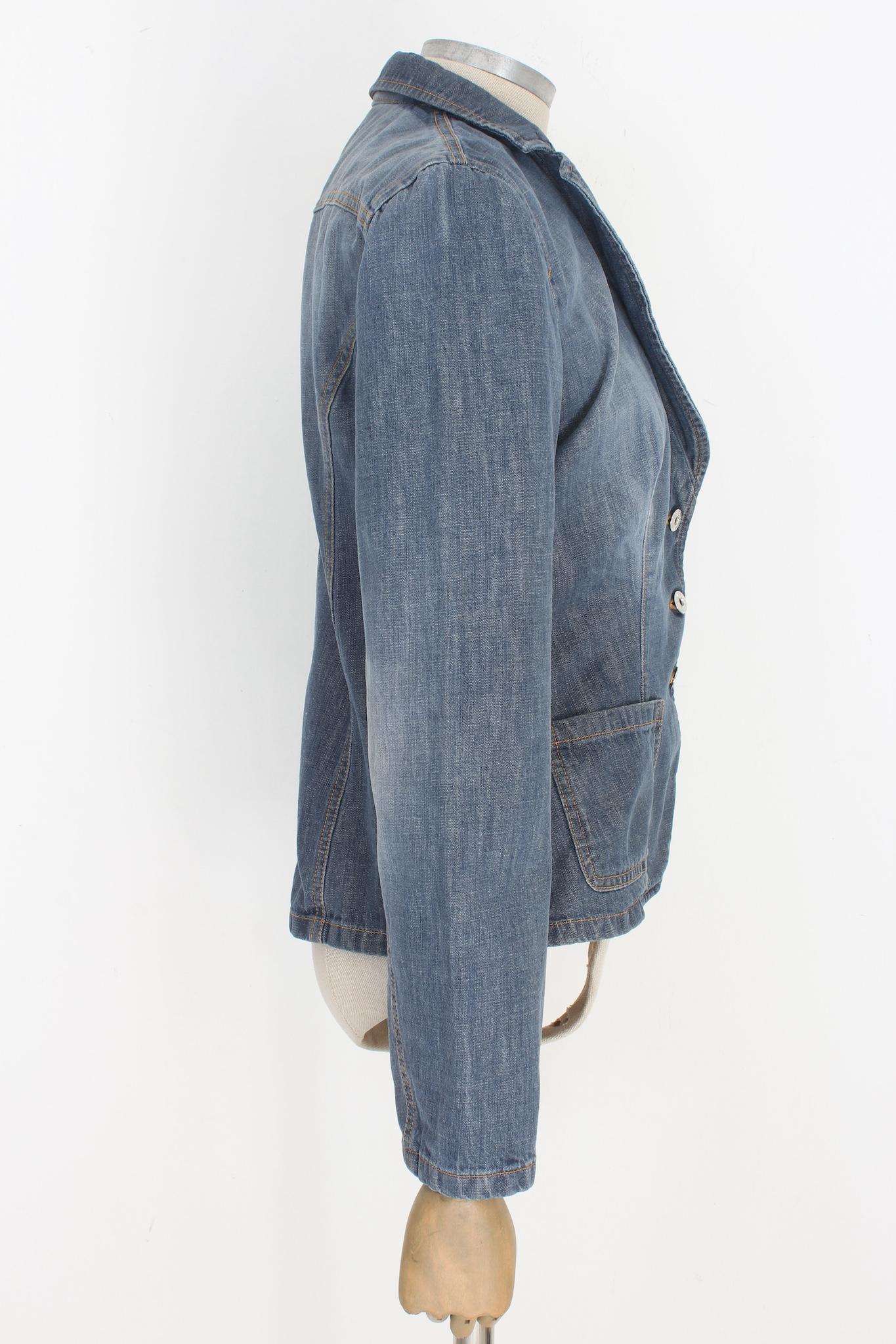 Moschino Blue Denim Jeans Blazer 1990s In Excellent Condition In Brindisi, Bt