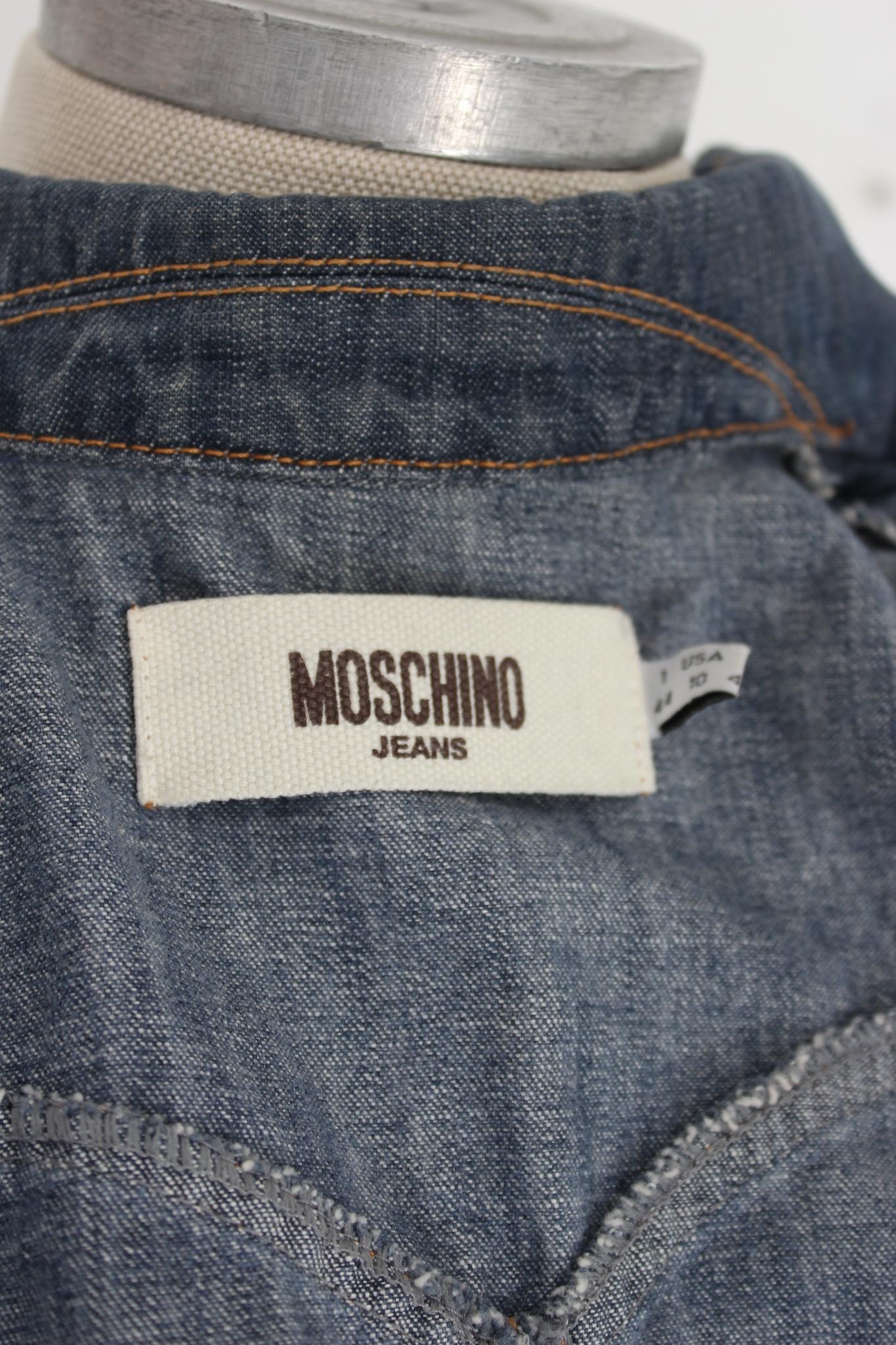 Moschino Blue Denim Jeans Blazer 1990s 3
