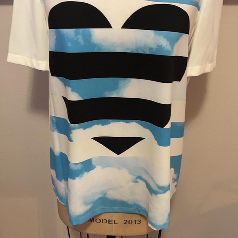 Grigio Camicetta Moschino Blue Heart Clouds