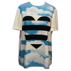 Camicetta Moschino Blue Heart Clouds