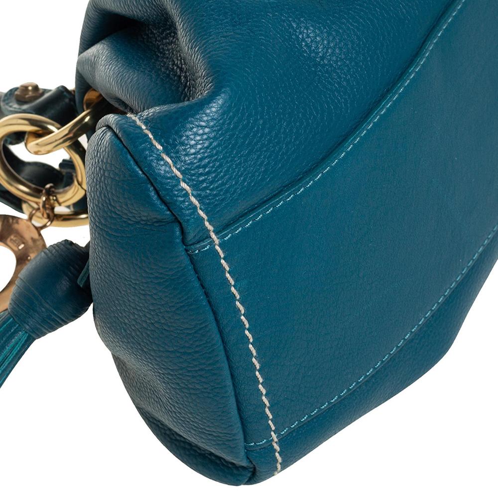 Moschino Blue Leather Satchel 7