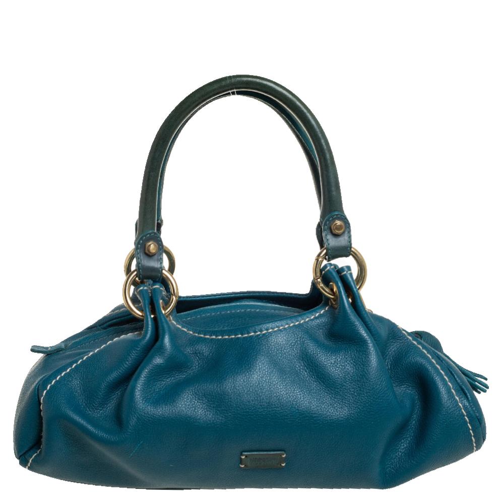 Women's Moschino Blue Leather Satchel