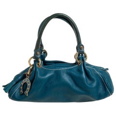 Moschino Blue Leather Satchel