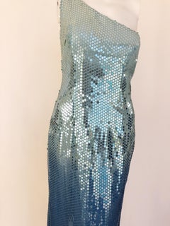 MOSCHINO blue ombre sequin gown