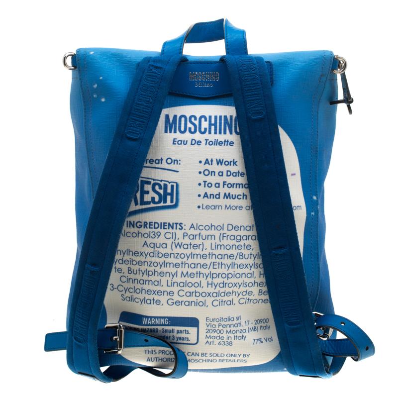 Moschino Blue PVC Fresh Couture Print Backpack 1