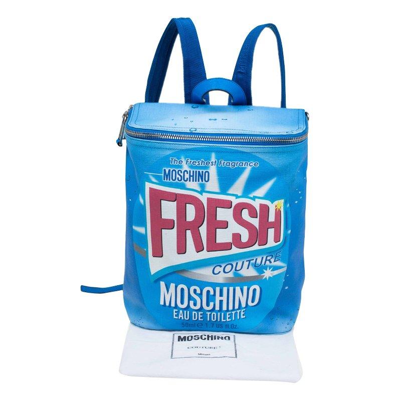 Moschino Blue PVC Fresh Couture Print Backpack 2