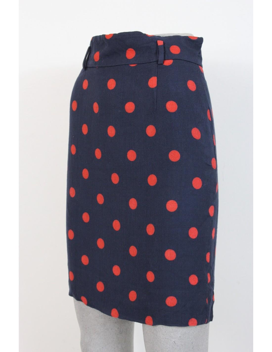 red polka dot mini skirt