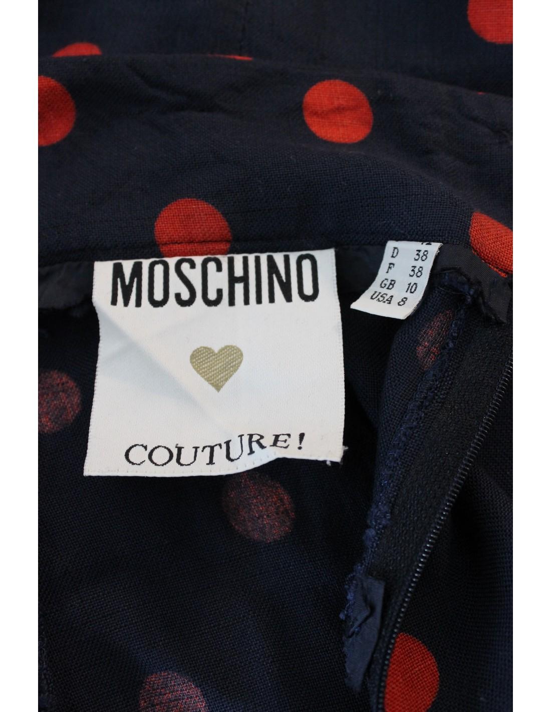 Moschino Blue Red Polka Dot Short Skirt In Excellent Condition In Brindisi, Bt