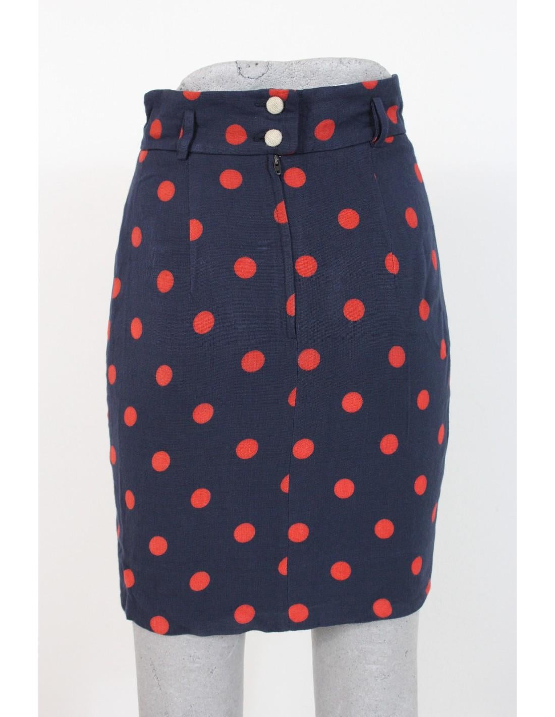 Women's Moschino Blue Red Polka Dot Short Skirt