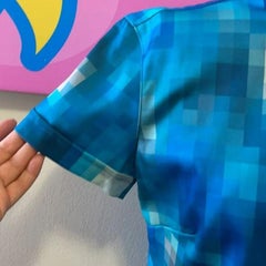 Moschino Blue Stretch Satin Blouse Vintage