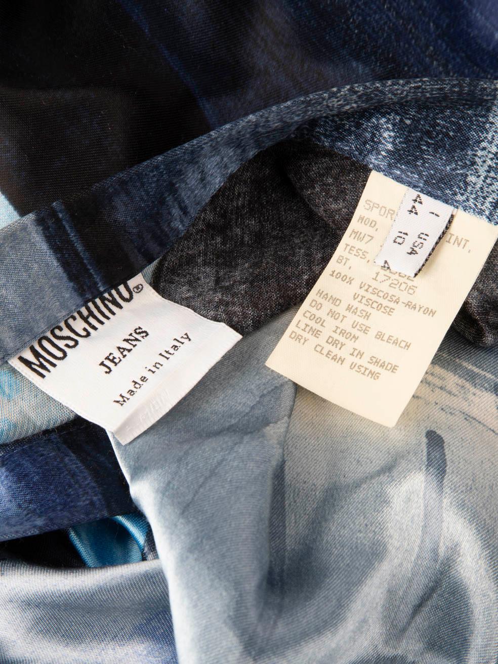 Women's Moschino Blue Striped Maxi Skirt Size L For Sale