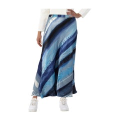 Moschino Blue Striped Maxi Skirt Size L