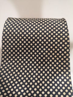 Moschino blue white pois silk tie
