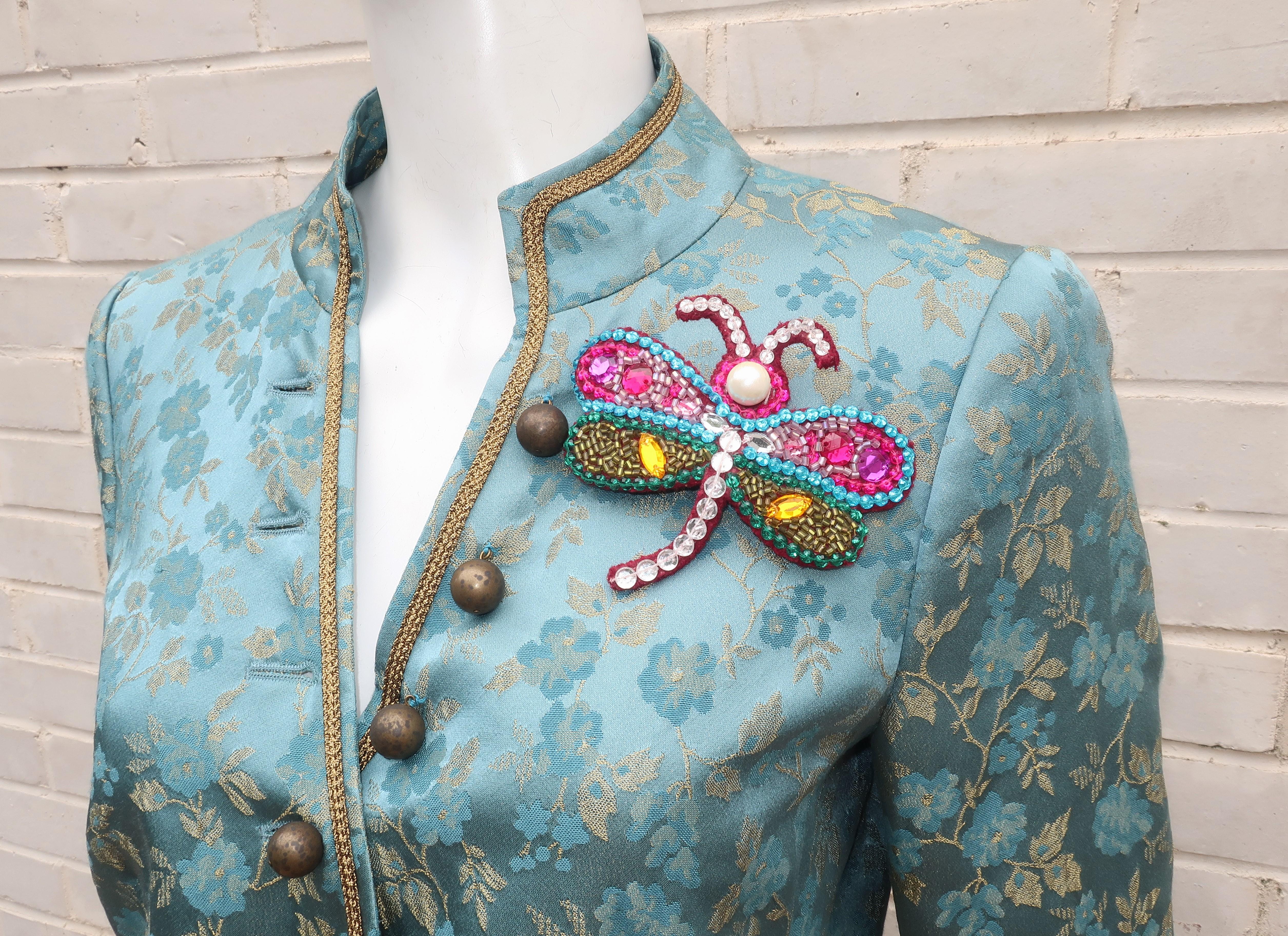 Women's Moschino ‘Bollywood’ Brocade Jacket With Dragonfly Motif