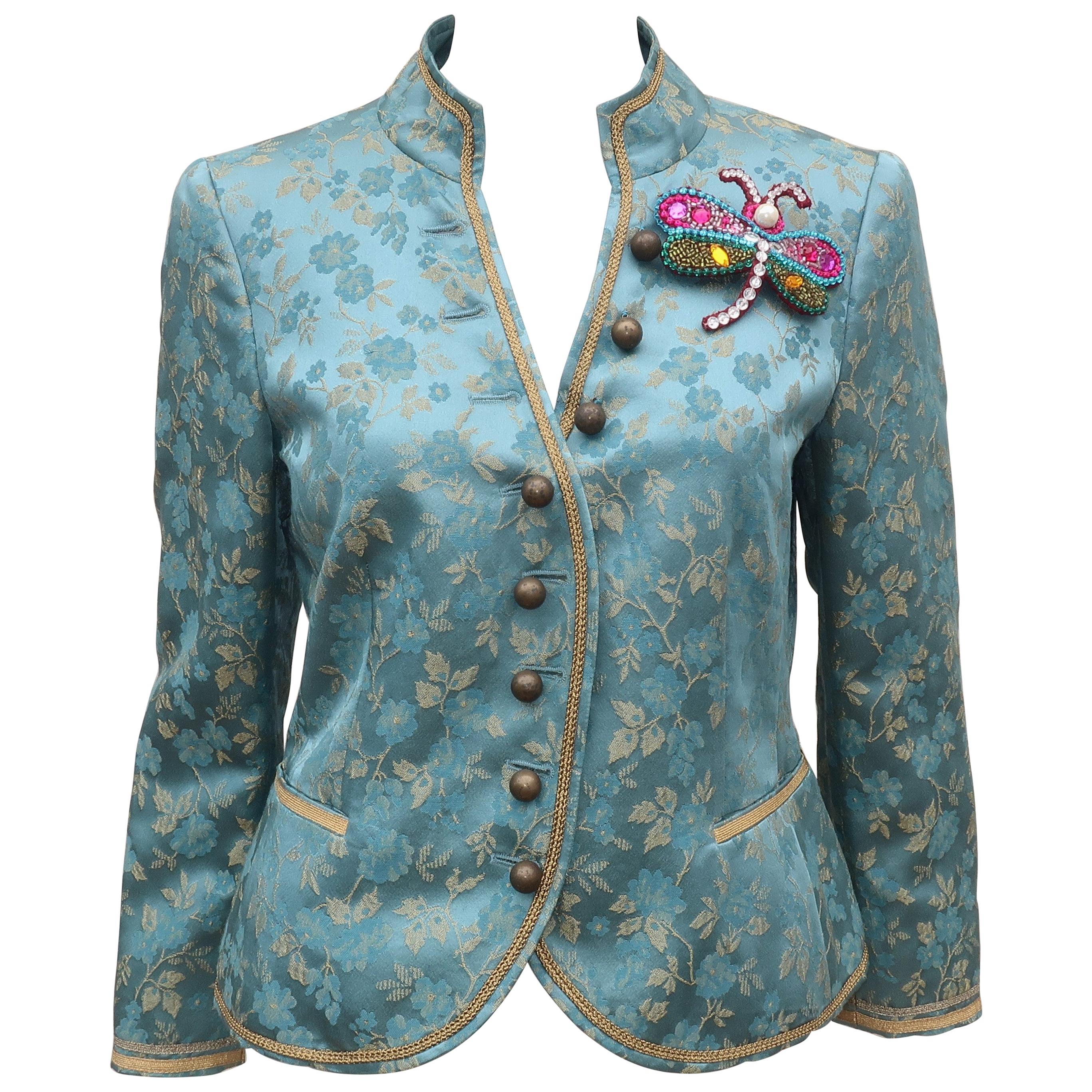 Moschino ‘Bollywood’ Brocade Jacket With Dragonfly Motif