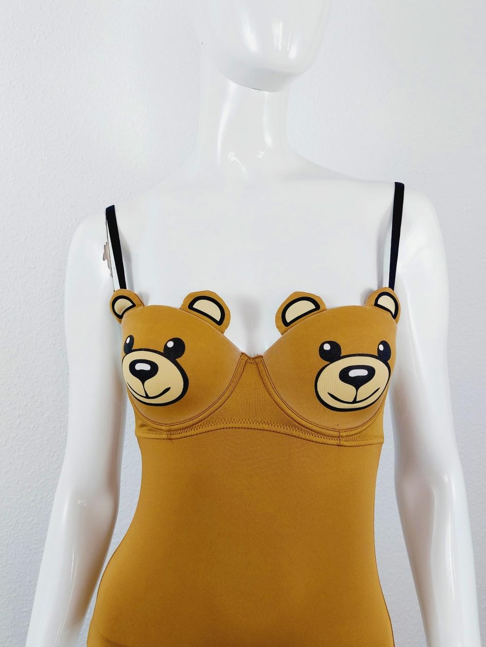 Moschino Boobs Iconic Teddy Bear Cub Bodysuit Nude Swimsuit Bra Beach Swimwear For Sale 7